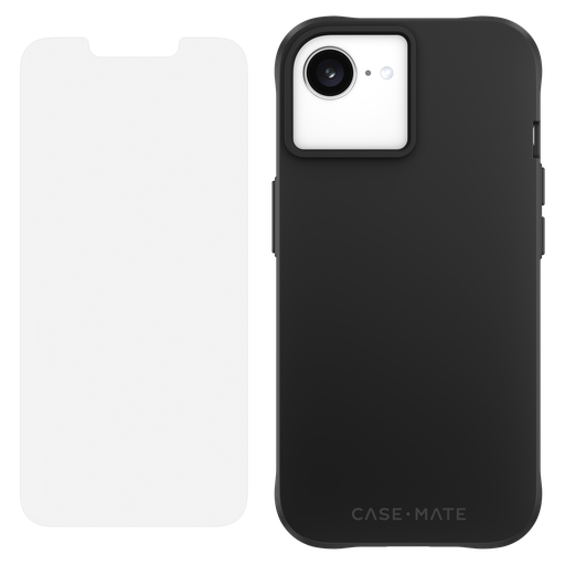 [CM056576] Case-mate - Protection Pack Tough Case And Glass Screen Protector For Apple Iphone 16e    /    Iphone 15    /    Iphone 14    /    Iphone 13   /   Iphone 17e - Black