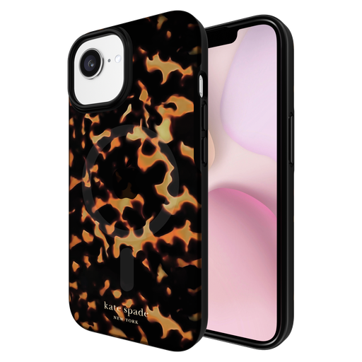 [KS056568] Kate Spade - Protective Magsafe Case For Apple Iphone 16e    /    Iphone 15    /    Iphone 14    /    Iphone 13   /   Iphone 17e - Transparent Tortoise