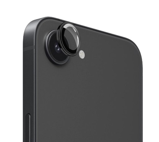[TG-I16E-RCL-BK] Ring Camera Lens w/HD Tempered Glass  for iPhone 17e / 16e (Black) (1 Pc)