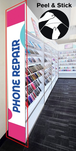 [AC-VSPR] Phone Repair (12"w x 105”) Vinyl Sticker for fixture side panel