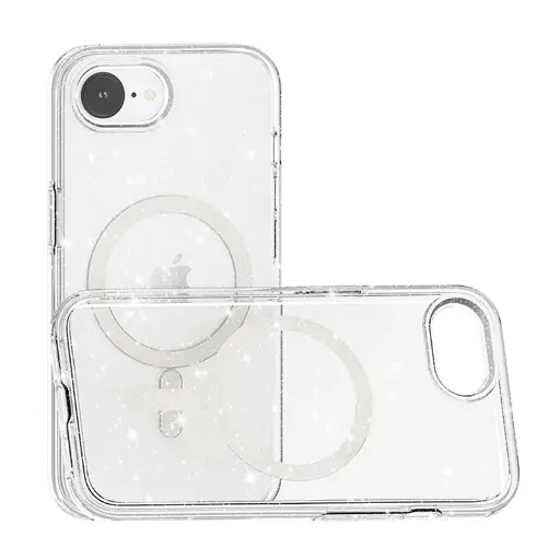 [CS-I16E-MTSC-SPCLR] Transparent Color Case with Magsafe for iPhone 16e (2025) - Shimmer Clear