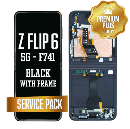 [LCD-ZFL6-WF-SP-BK] OLED Assembly (Inner) for Samsung Galaxy Z Flip 6 5G (F741) With Frame - Black (Service Pack)