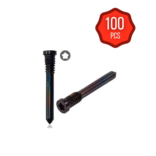 [SP-I16-BSCW-100-BK] Bottom Screws for iPhone 16 / 16e / 16 Plus / 16 Pro / 16 Pro Max  (100 Pack) (Black) (Premium)