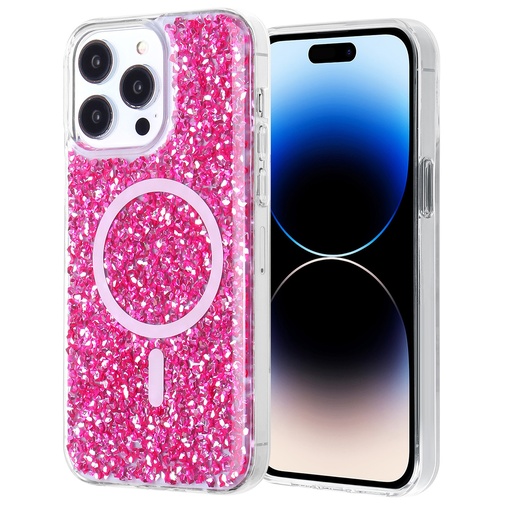 [CS-I14-MGL-PN] Magsafe Glitter Case for iPhone 16e / 14 / 13 - Pink