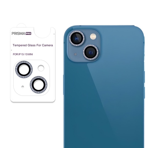 [PP-I13-DCL-BL] Prisma Pro Shield - Diamond Camera Lens w/HD Tempered Glass  for iPhone 13 / 13 Mini (Blue)