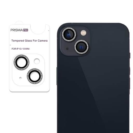 [PP-I13-DCL-MD] Prisma Pro Shield - Diamond Camera Lens w/HD Tempered Glass  for iPhone 13 / 13 Mini (Midnight)