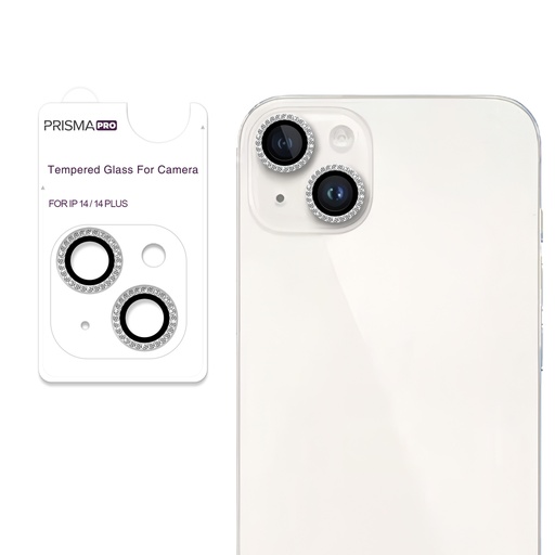 [PP-I14-DCL-ST] Prisma Pro Shield - Diamond Camera Lens w/HD Tempered Glass  for iPhone 14 / 14 Plus (Starlight)