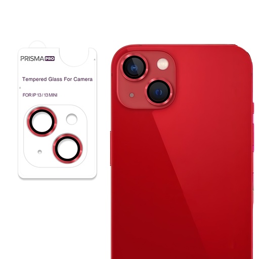 [PP-I13-RCL-RD] Prisma Pro Shield - Ring Camera Lens w/HD Tempered Glass  for iPhone 13 / 13 Mini (Red)