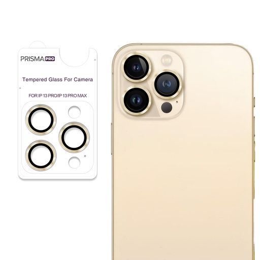 [PP-I13PM-RCL-GO] Prisma Pro Shield - Ring Camera Lens w/HD Tempered Glass  for iPhone 13 Pro / 13 Pro Max (Gold)