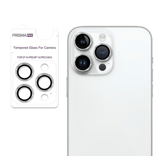 [PP-I14PM-RCL-SI] Prisma Pro Shield - Ring Camera Lens w/HD Tempered Glass  for iPhone 14 Pro / 14 Pro Max (Silver)