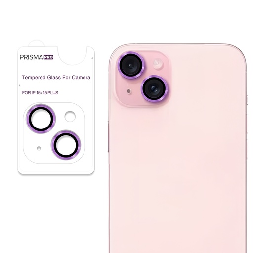 [PP-I15-RCL-PU] Prisma Pro Shield - Ring Camera Lens w/HD Tempered Glass  for iPhone 15 / 15 Plus (Purple)