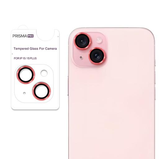 [PP-I15-RCL-RD] Prisma Pro Shield - Ring Camera Lens w/HD Tempered Glass  for iPhone 15 / 15 Plus (Red)