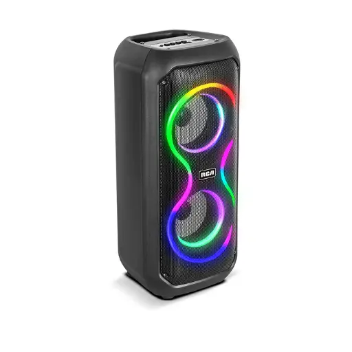 [EL-TT-STAGE-204] RCA STAGE-204 Dual 4" Bluetooth Speaker with LED Lights, FM Radio & Karaoke Function