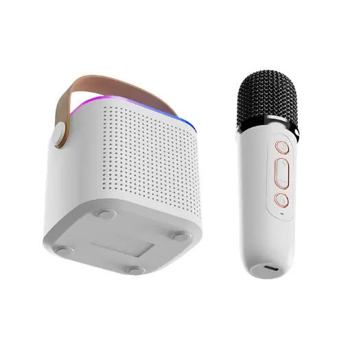 [EL-TT-DISCO-105-WH] RCA Disco-105 Bluetooth Speaker with Wireless Mic, Echo Effect & 1200mAh Battery - White