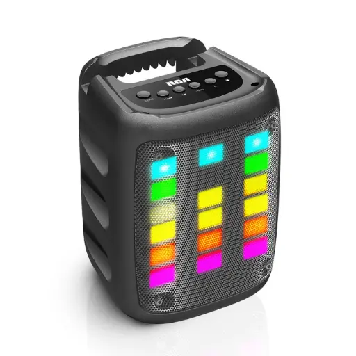 [EL-TT-DISCO-103] RCA Disco 103 RGB Wireless Mini Party Speaker with LED Show Lights and 3" Woofer