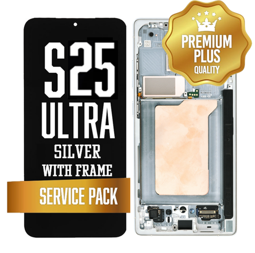 [LCD-S25U-WF-SP-SI] OLED Assembly for Samsung Galaxy S25 Ultra With Frame - Silver (Blue / White) (Service Pack)