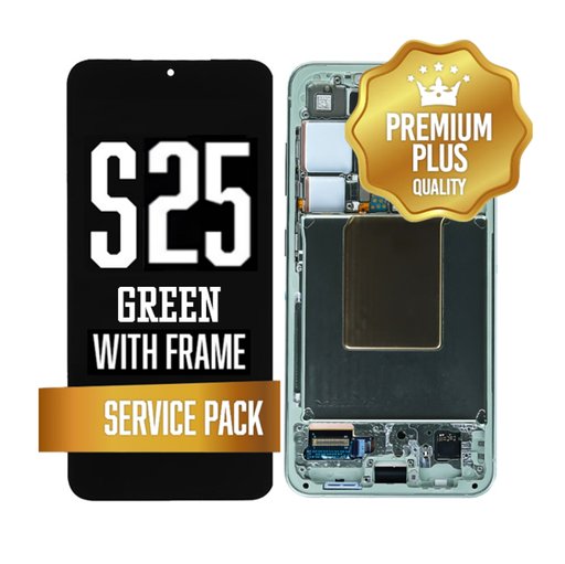 [LCD-S25-WF-SP-GR] OLED Assembly for Samsung Galaxy S25 With Frame - Mint Green (Service Pack)