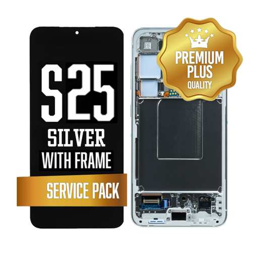 [LCD-S25-WF-SP-SI] OLED Assembly for Samsung Galaxy S25 With Frame - Silver Shadow / Light Gray (Service Pack)
