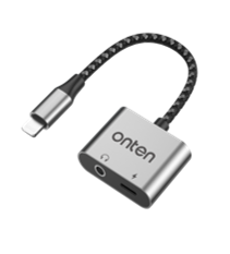 [ACE-OTN-132] Onten 2in1 USB L to AUX + Charging Converter (With Chip)