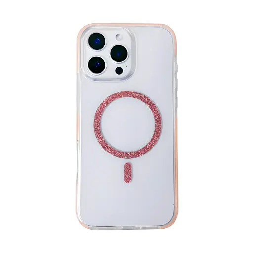 [CS-I14PM-GBC-RD] Glossy Bumper Clear Case with Magsafe for iPhone 14 Pro Max - Red