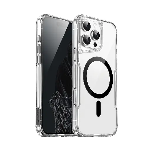 [CS-I14-CMCC-BK]  Colored Magsafe Clear Case for iPhone 16e / 14 / 13 - Black