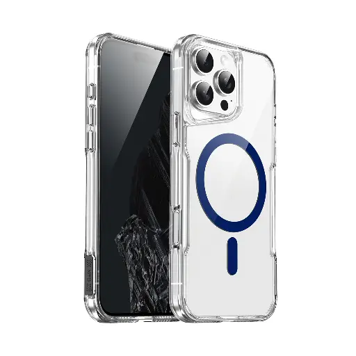 [CS-I14-CMCC-DB]  Colored Magsafe Clear Case for iPhone 16e / 14 / 13 - Dark Blue
