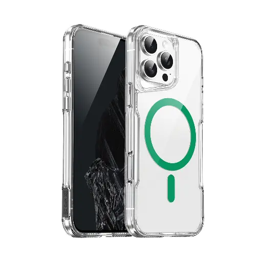 [CS-I14-CMCC-DGR]  Colored Magsafe Clear Case for iPhone 16e / 14 / 13 - Dark Green