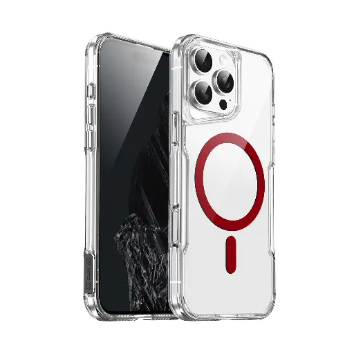 [CS-I14-CMCC-RD]  Colored Magsafe Clear Case for iPhone 16e / 14 / 13 - Red