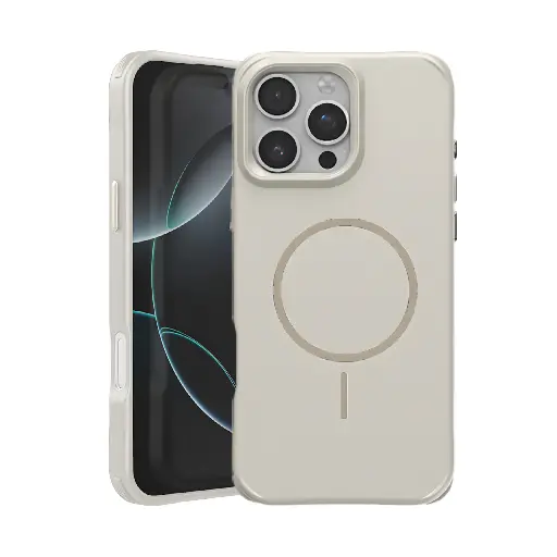 [CS-I14P-ESM-CR]  Elegant Silicone Case with Magsafe for iPhone 14 Pro - Cream