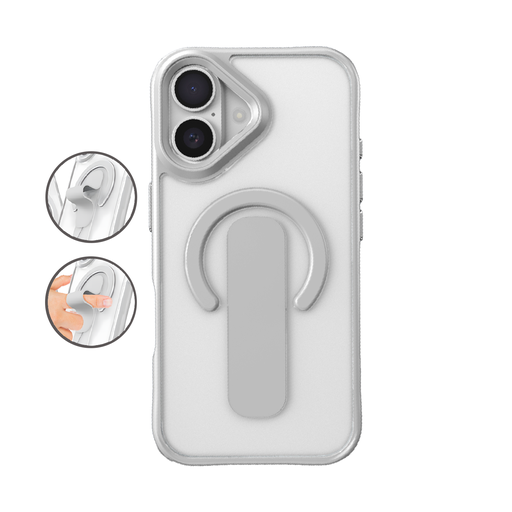 [CS-I14P-SMH-WH]  Sophisticated Matte Stand Holder Case with Magsafe for iPhone 14 Pro - White