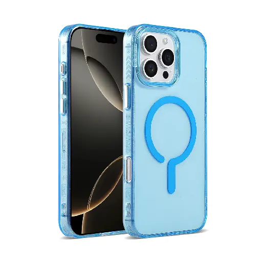 [CS-I12-JCC-BL]  Joyful Color Clear Case with Magsafe for iPhone 12 / 12 Pro - Blue