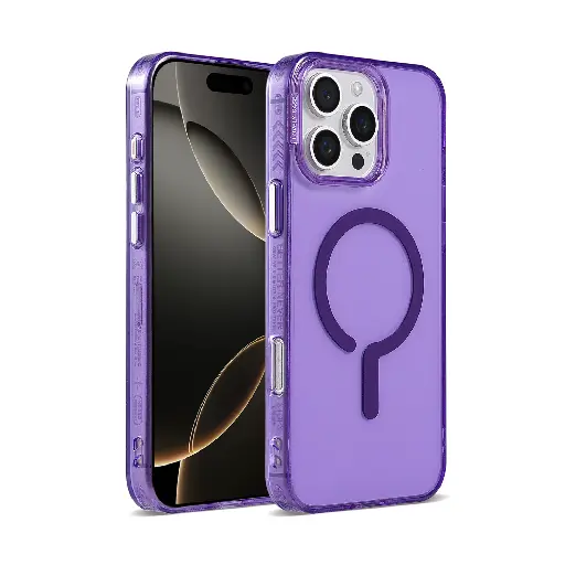 [CS-I12-JCC-PU]  Joyful Color Clear Case with Magsafe for iPhone 12 / 12 Pro - Purple