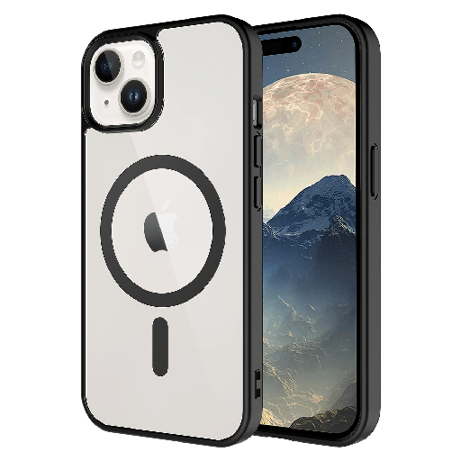 [AA-IPH15-MAG-BUMP-BLK] Ampd - Tpu  /  Acrylic Crystal Clear Magsafe Case For Apple Iphone 15 - Black