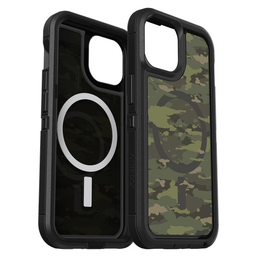 [77-93347] Otterbox - Defender Pro Xt Clear Magsafe Case For Apple Iphone 15     /    Iphone 14    /    Iphone 13   /   Iphone 16e - Woodland Camo