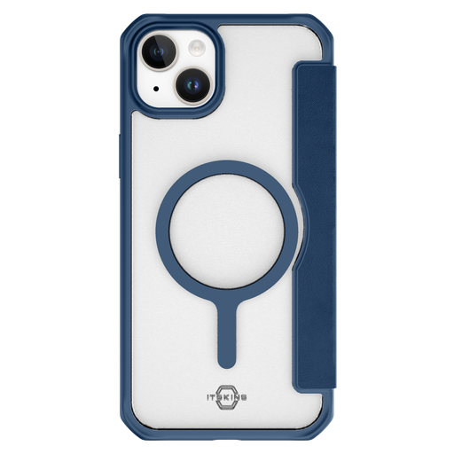 [AP5N-HYFMA-NBRL] Itskins - Hybridr Folio Magsafe Case For Apple Iphone 15  /  Iphone 14  /  Iphone 13 - Navy Blue