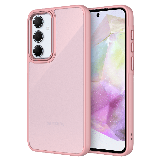 [AA-A355G-ACRYLICSMOKE-PNK] Ampd - Tpu / Acrylic Smoke Translucent Case For Samsung Galaxy A35 5g - Pink Bumper
