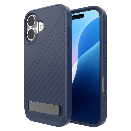 [702315254] Zagg - Denali Snap Magsafe Case With Kickstand For Apple Iphone 16 - Navy