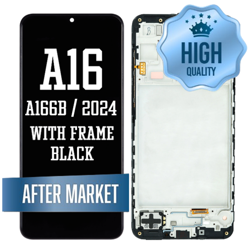 [LCD-A166B-WF-HQ-BK] OLED Assembly For Samsung Galaxy A16 5G 2024 (A166B/U - US Version) with Frame - Black (Aftermarket - OLED)
